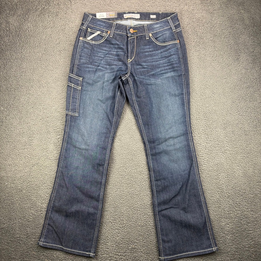 Ariat Rebar Women 31S Mid Rise Bootcut Jeans Dark Wash Utility‎ Carpenter NWT